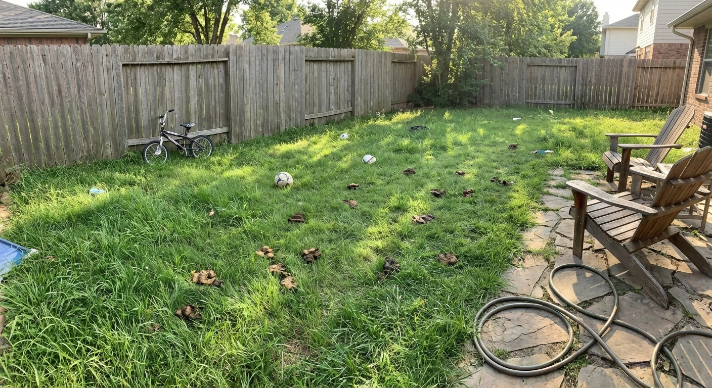 Before — Summer backyard — before and after professional cleanup